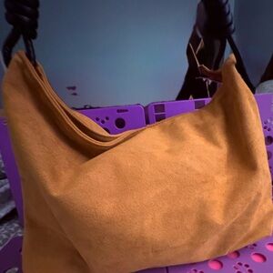 Elegant Tan Suede Women's Bag                ( fashion handbag )